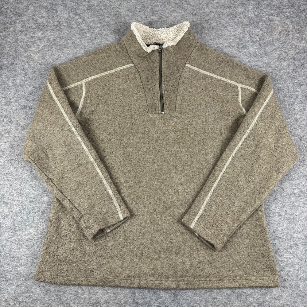 KUHL Europa 1/4 Zip Alfpaca Fleece Pullover‎ Oatmeal Mens XL